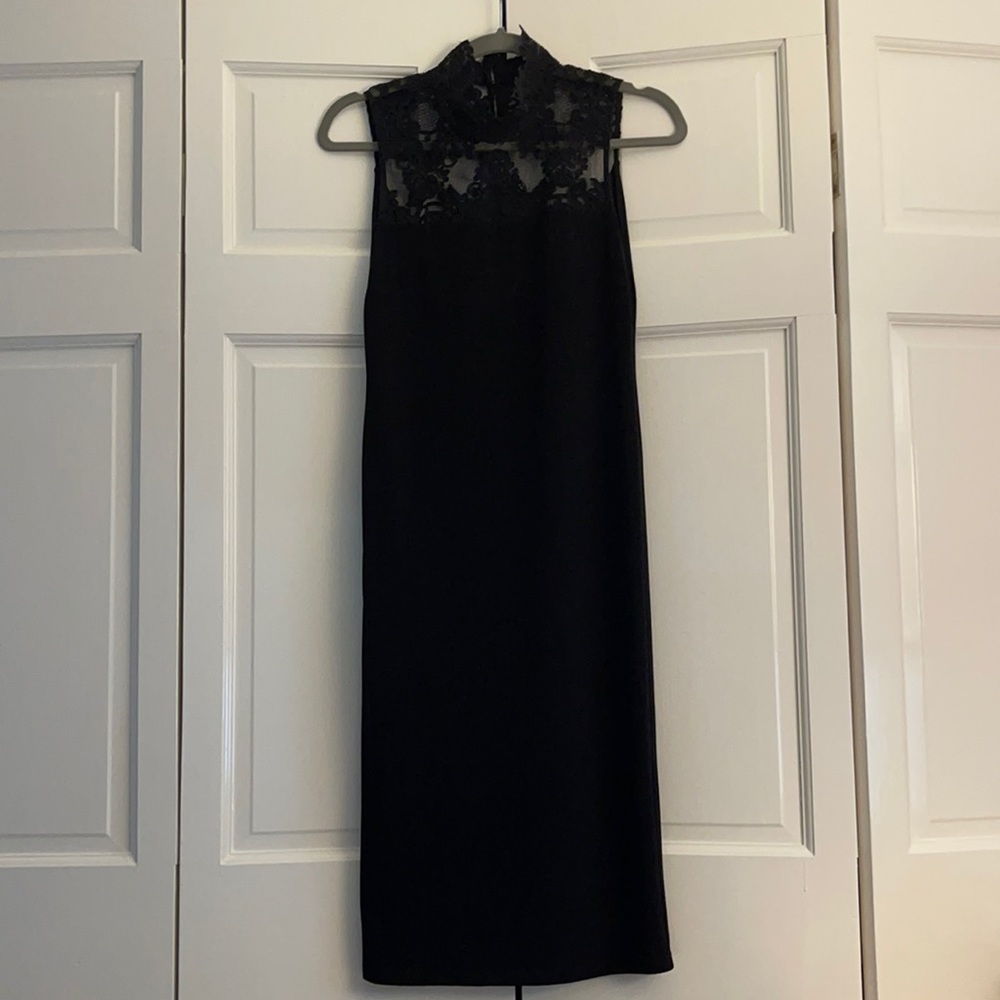 Alice + Olivia Sleveless Lace and Jersey Dress